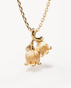 Yellow Gold Vermeil Lily of the Valley May Birth Flower Necklace