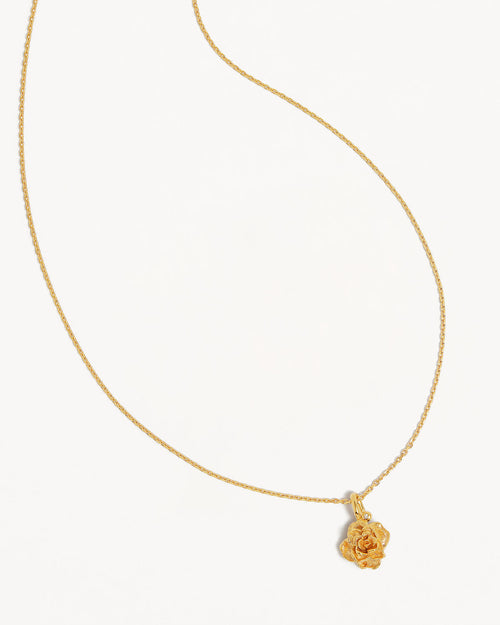 Yellow Gold Vermeil Rose June Birth Flower Necklace