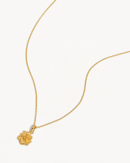 Yellow Gold Vermeil Cosmos October Birth Flower Necklace