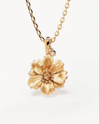 Yellow Gold Vermeil Cosmos October Birth Flower Necklace