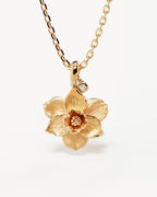 Yellow Gold Vermeil Narcissus December Birth Flower Necklace