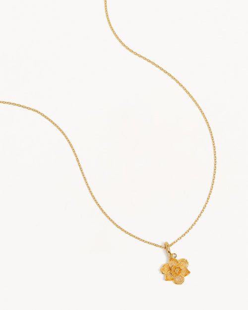 Yellow Gold Vermeil Narcissus December Birth Flower Necklace