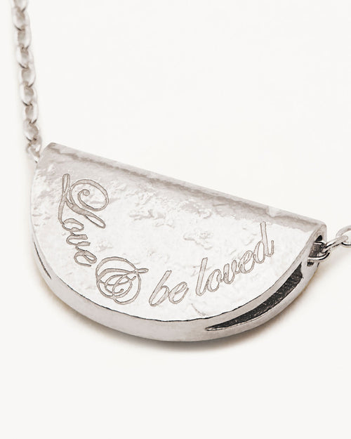 White Gold Vermeil Lotus Birthstone Necklace - January - Garnet