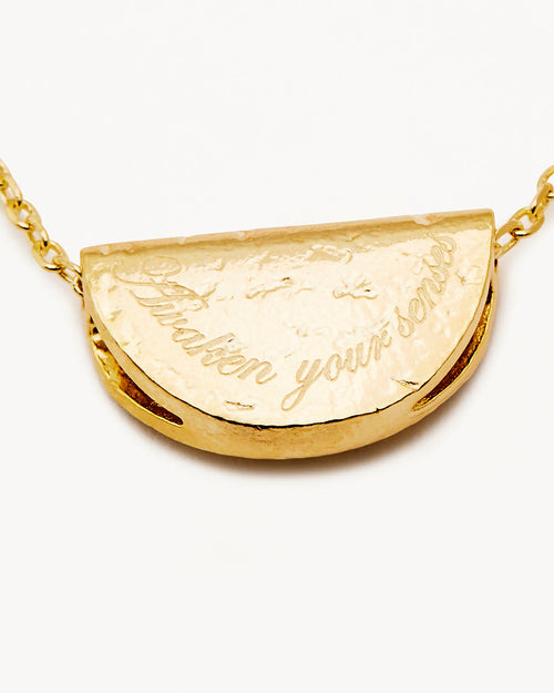 Yellow Gold Vermeil Lotus Birthstone Necklace - February - Amethyst