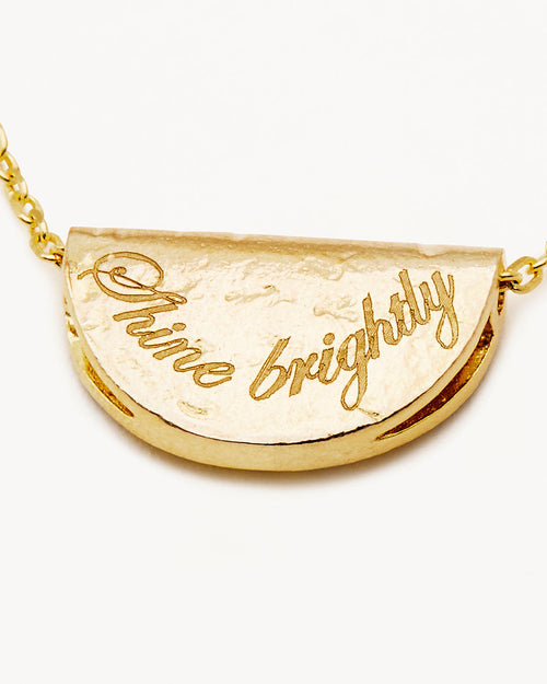 Yellow Gold Vermeil Lotus Birthstone Necklace - April - White Topaz