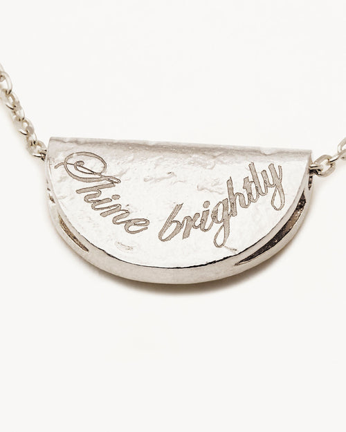 White Gold Vermeil Lotus Birthstone Necklace - April - White Topaz