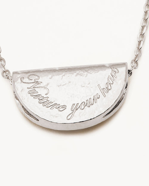 White Gold Vermeil Lotus Birthstone Necklace - May - Emerald