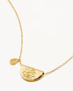 Yellow Gold Vermeil Lotus Birthstone Necklace - June - Moonstone