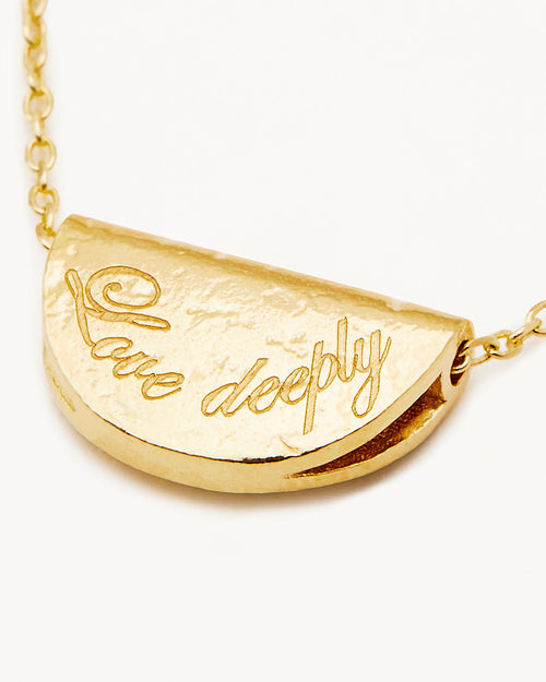 Yellow Gold Vermeil Lotus Birthstone Necklace - June - Moonstone