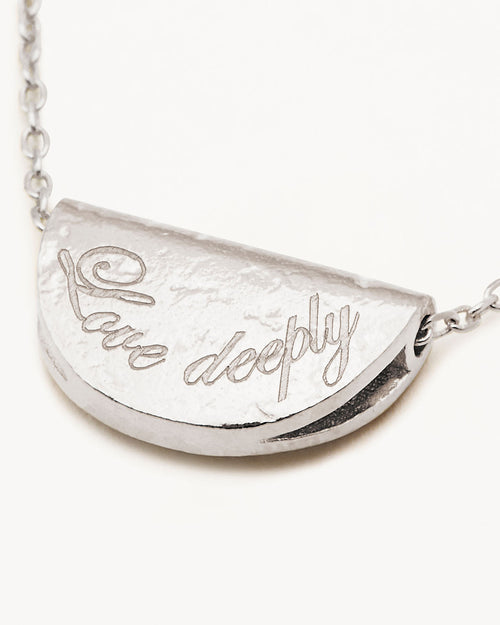 White Gold Vermeil Lotus Birthstone Necklace - June - Moonstone