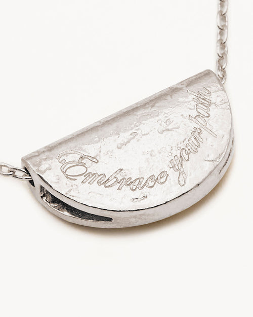 White Gold Vermeil Lotus Birthstone Necklace - July - Ruby