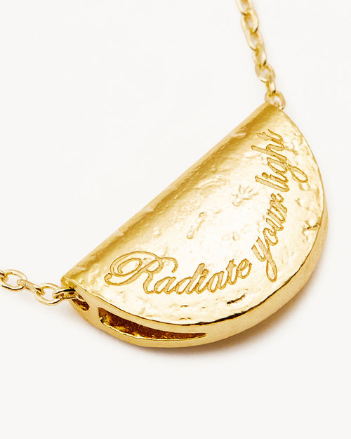 Yellow Gold Vermeil Lotus Birthstone Necklace - October - Pink Tourmaline