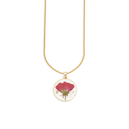 Pressed Birth Flower Necklace