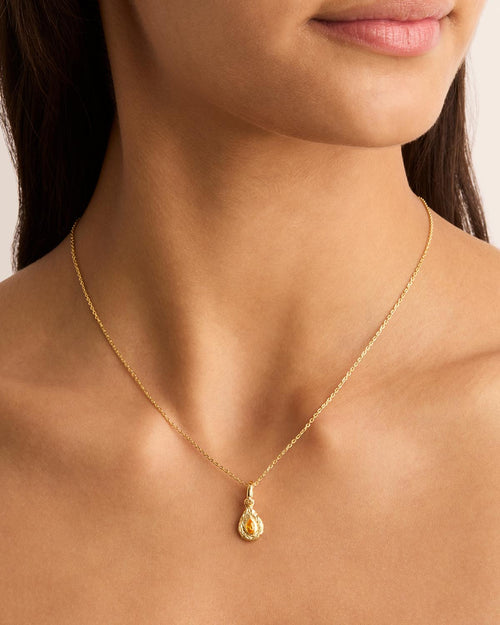 Yellow Gold Vermeil With Love Birthstone Annex Link Pendant - November