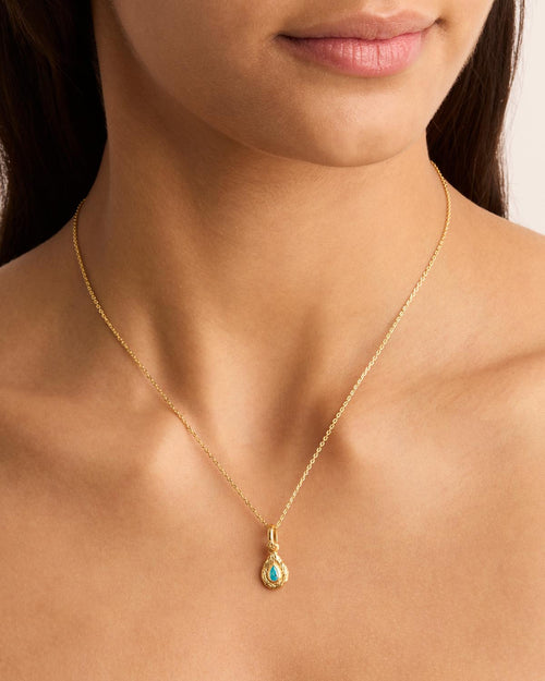 Yellow Gold Vermeil With Love Birthstone Annex Link Pendant - December