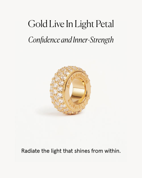 Yellow Gold Vermeil Live in Light Petal Charm