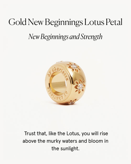Yellow Gold Vermeil New Beginnings Lotus Petal Charm