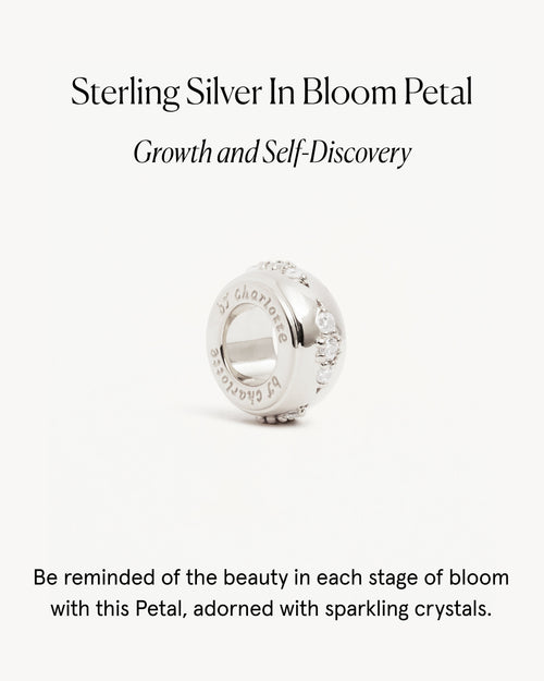 White Gold Vermeil In Bloom Petal Charm