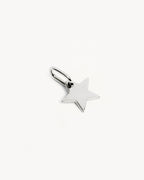 White Gold Vermeil Engravable Star Pendant