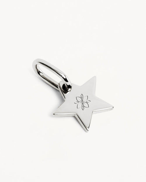 White Gold Vermeil Engravable Star Pendant