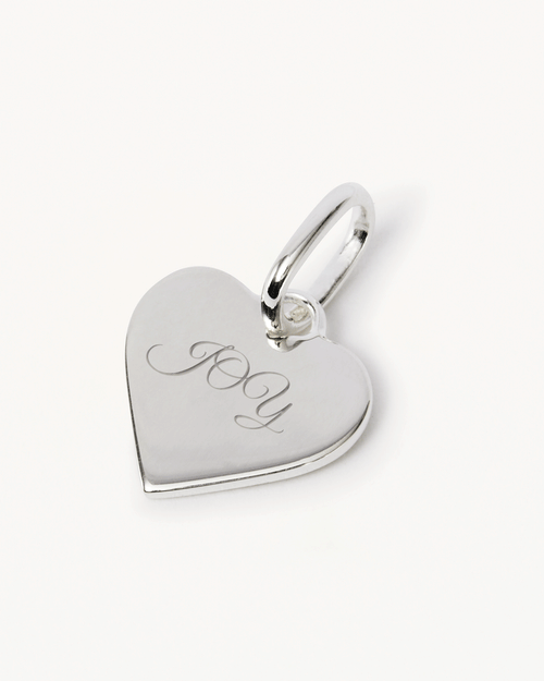 White Gold Vermeil Engravable Heart Pendant