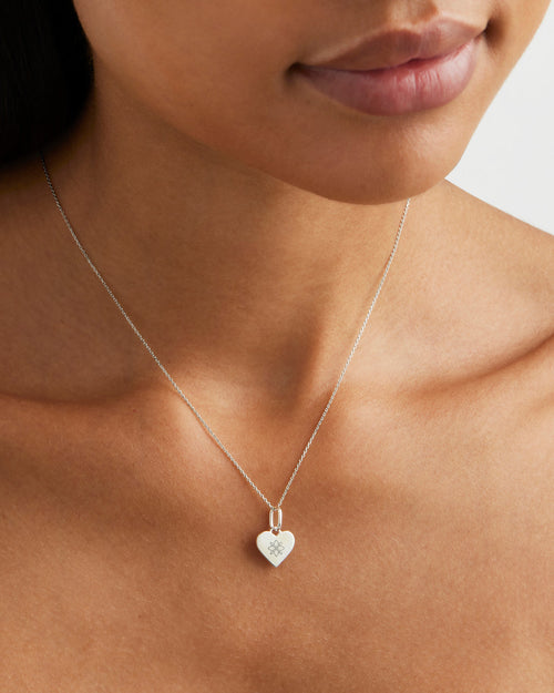 White Gold Vermeil Engravable Heart Pendant