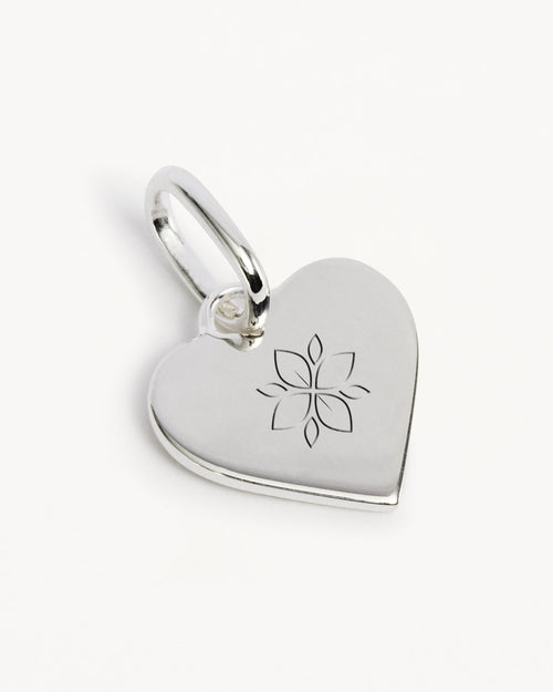 White Gold Vermeil Engravable Heart Pendant