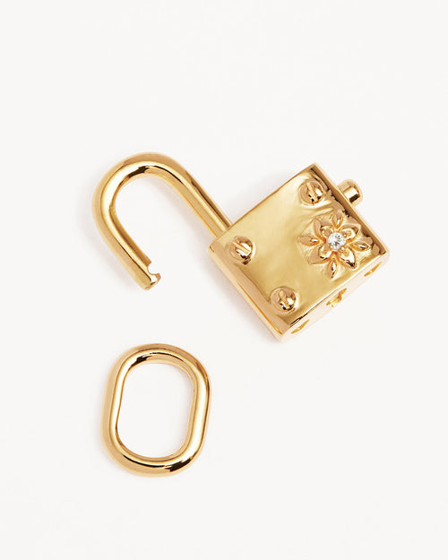 Yellow Gold Vermeil Promise of Us Lotus Padlock Pendant