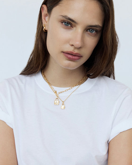 Yellow Gold Vermeil Promise of Us Lotus Padlock Pendant