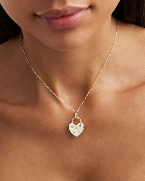 White Gold Vermeil Love Unlocked Padlock Pendant