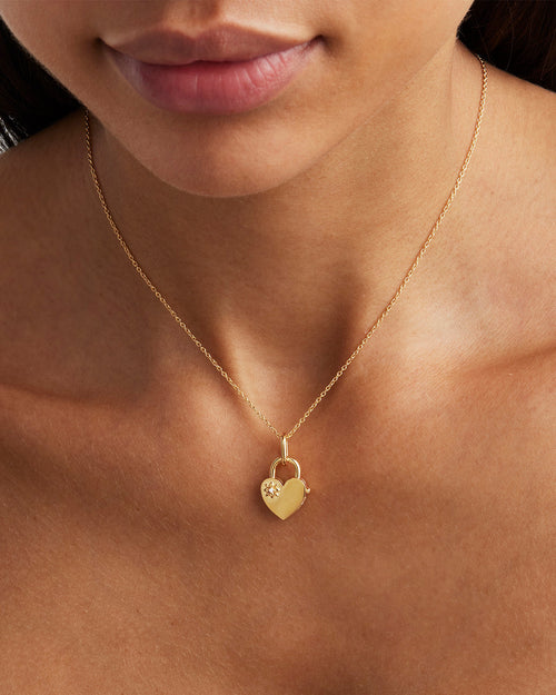 Yellow Gold Vermeil Connected Hearts Padlock Pendant