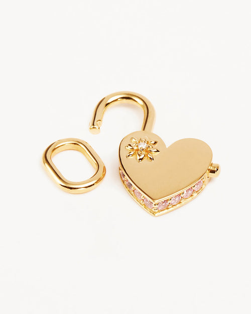 Yellow Gold Vermeil Connected Hearts Padlock Pendant