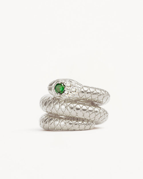 White Gold Vermeil Snake Petal Charm