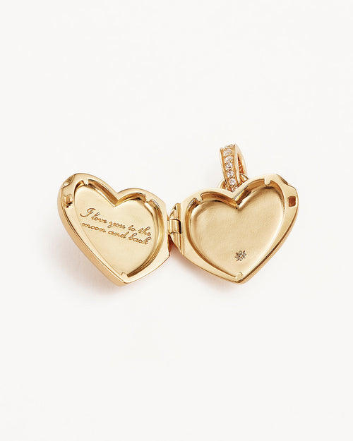 Yellow Gold Vermeil Blooming Together Large Heart Locket Pendant