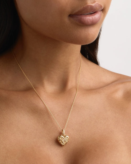 Yellow Gold Vermeil Blooming Together Small Heart Locket Pendant