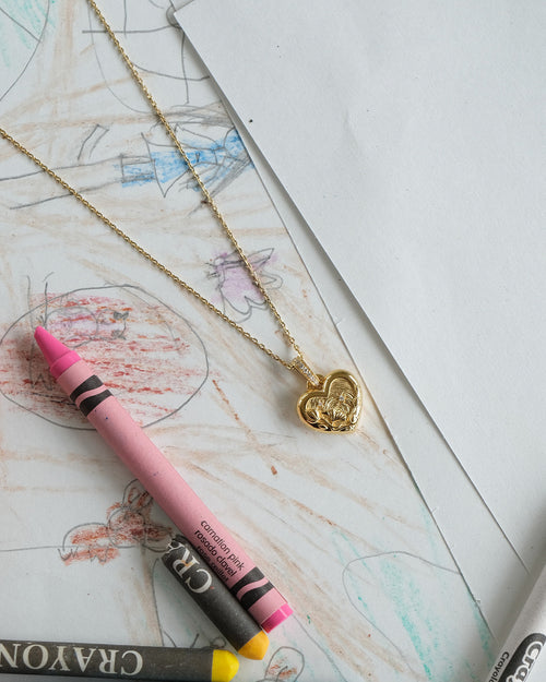 Yellow Gold Vermeil Blooming Together Small Heart Locket Pendant