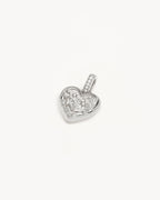 White Gold Vermeil Blooming Together Small Heart Locket Pendant
