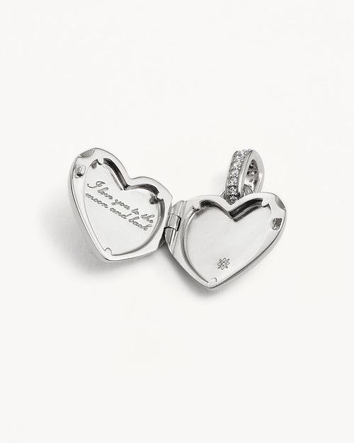 White Gold Vermeil Blooming Together Small Heart Locket Pendant