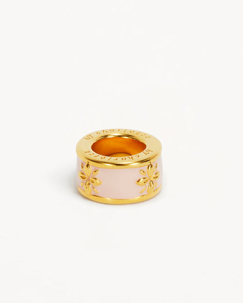 Yellow Gold Vermeil Born to Bloom Enamel Petal - Rose Quartz