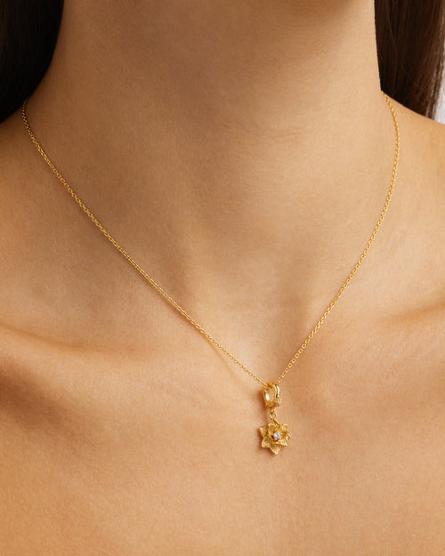 Yellow Gold Vermeil Bloom Within Lotus Pendant