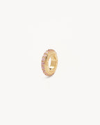 Yellow Gold Vermeil Pink Crystal Halo Petal Charm