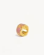 Yellow Gold Vermeil Born to Bloom Enamel Petal - Pink Clay