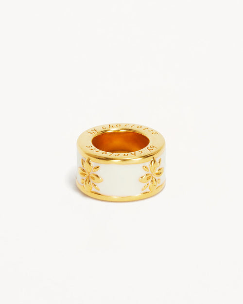 Yellow Gold Vermeil Born to Bloom Enamel Petal - Bone