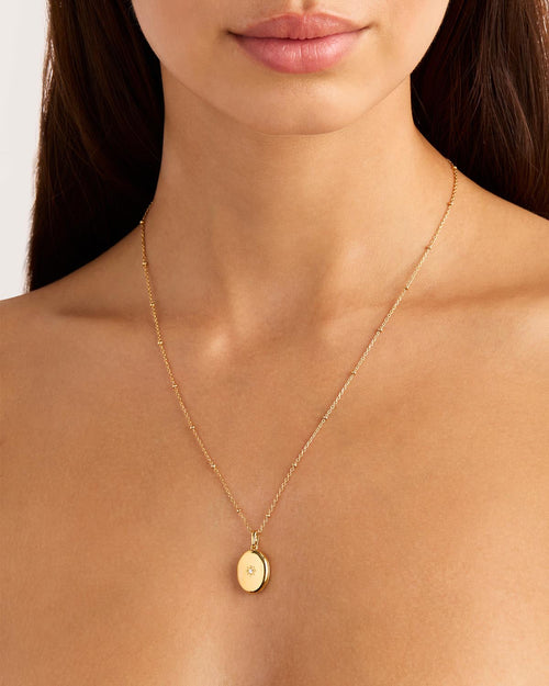 Yellow Gold Vermeil Rounded Lotus Locket Pendant