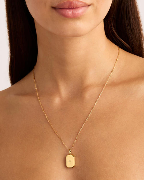 Yellow Gold Vermeil Rectangular Lotus Locket Pendant