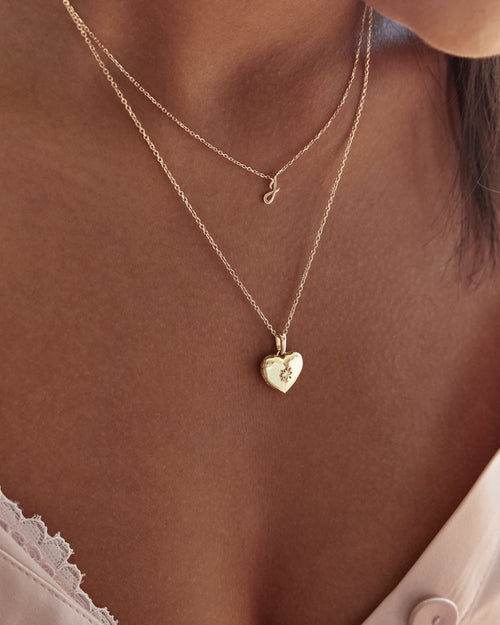 Yellow Gold Vermeil Heart Lotus Locket Pendant