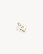 White Gold Vermeil Heart Lotus Locket Pendant