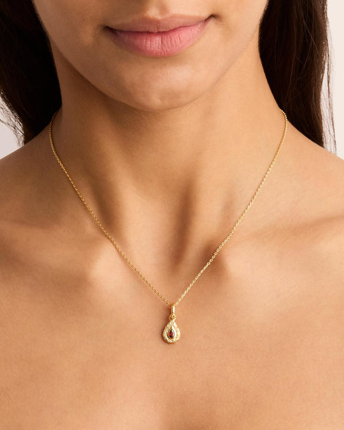 Yellow Gold Vermeil With Love Birthstone Annex Link Pendant - January