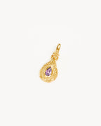 Yellow Gold Vermeil With Love Birthstone Annex Link Pendant - February