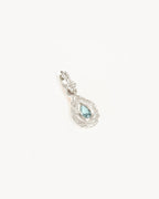 White Gold Vermeil With Love Birthstone Annex Link Pendant - March
